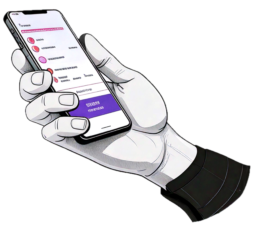 Hand hält Smartphone mit Antrag
